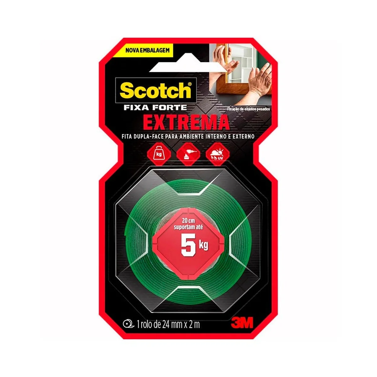 Fita Adesiva Dupla-Face 24mmx2m Fixafort Extrema HB004492250 3M - imagem 1
