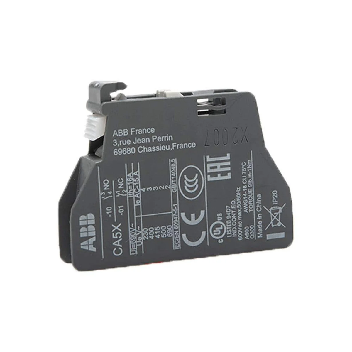 Bloco Contato Frontal 1NF Para Contatores AX06-AX150-CA5X01 ABB - imagem 1