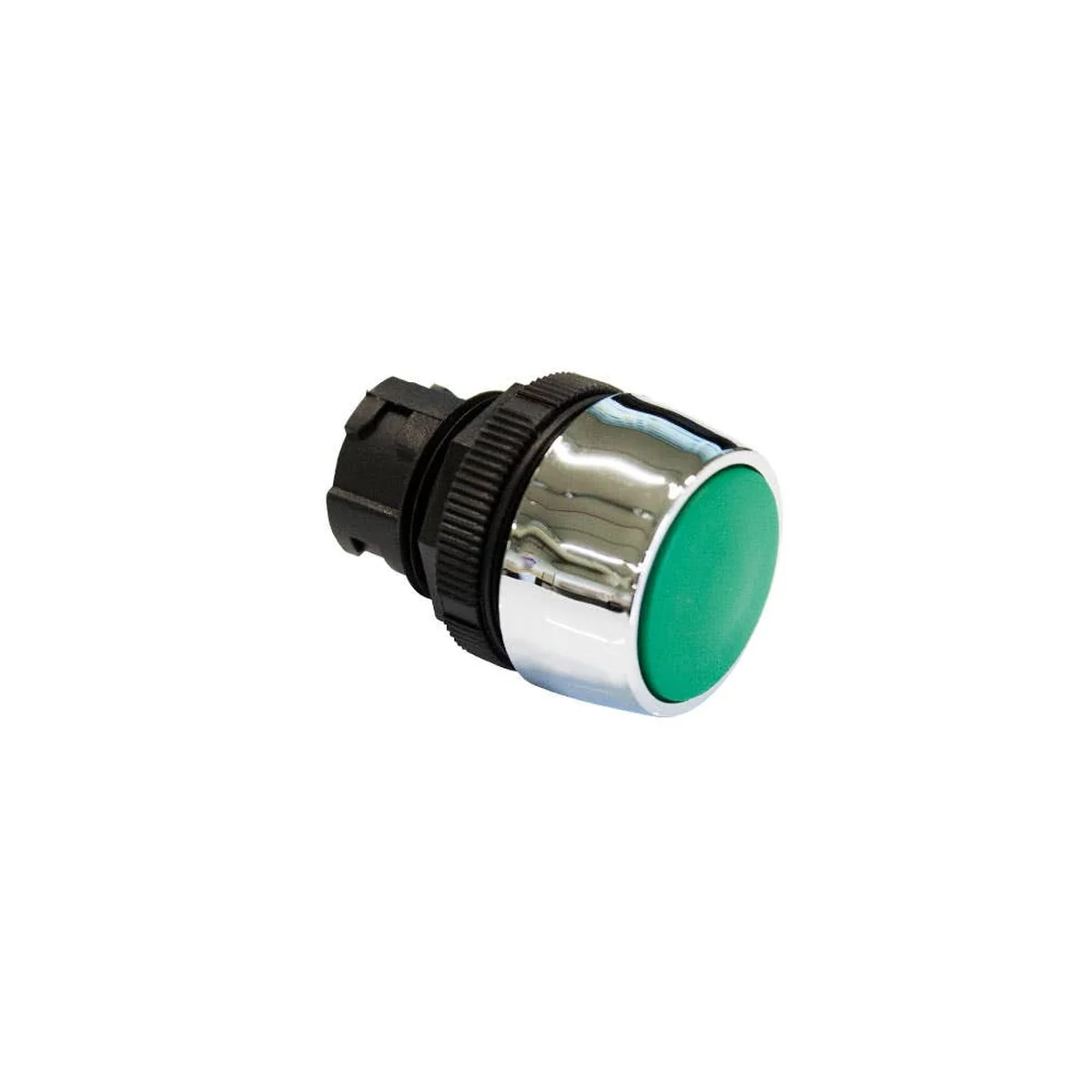 Botão 22.5mm Impulso Faceado Verde Aro Metalizado B205 ACE - imagem 1
