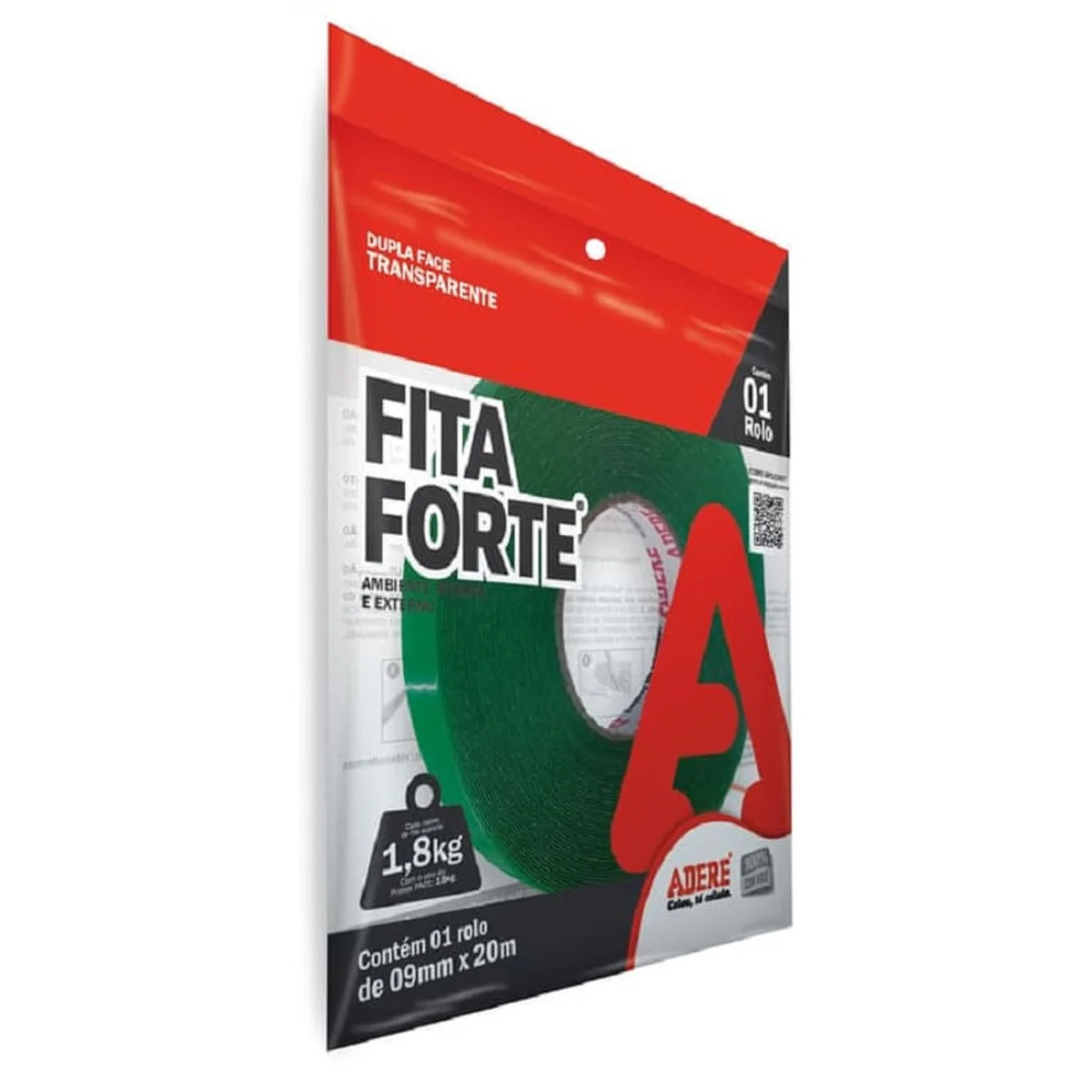 Fita Dupla Face Massa Acrílica Transparente XT100 9mm x 20m Adere - imagem 1