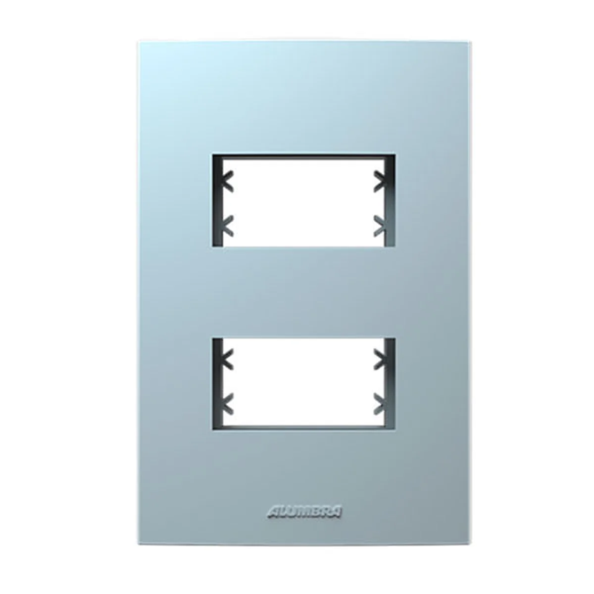 Placa 2 Postos 4x2 com Suporte Branca Inovapro - imagem 1