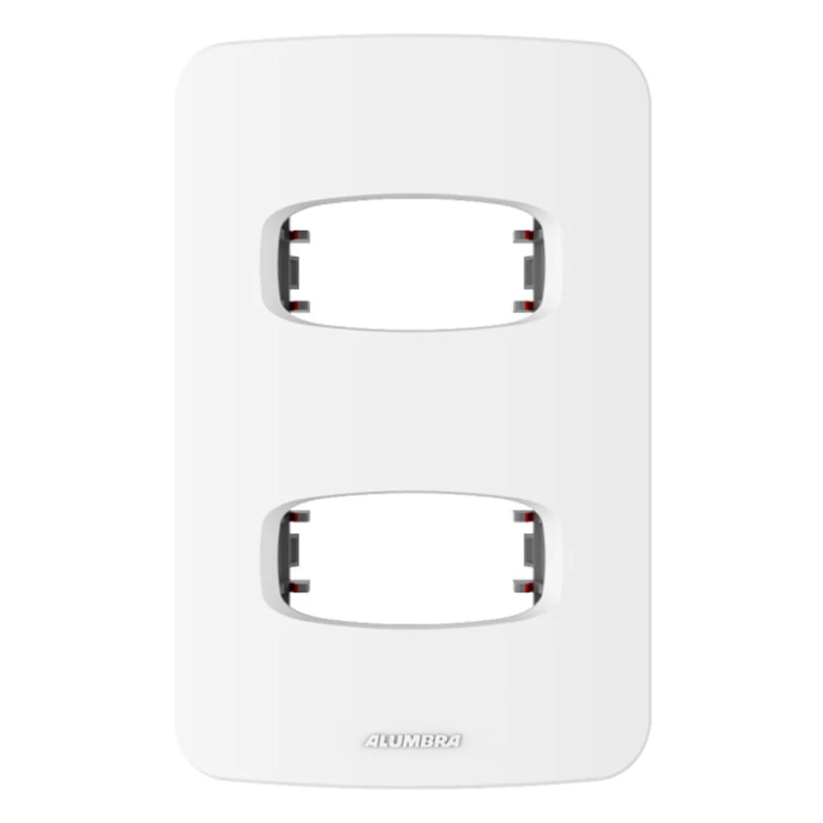 Placa 2 Postos Separados 4x2 com Suporte Branca Gracia - imagem 1