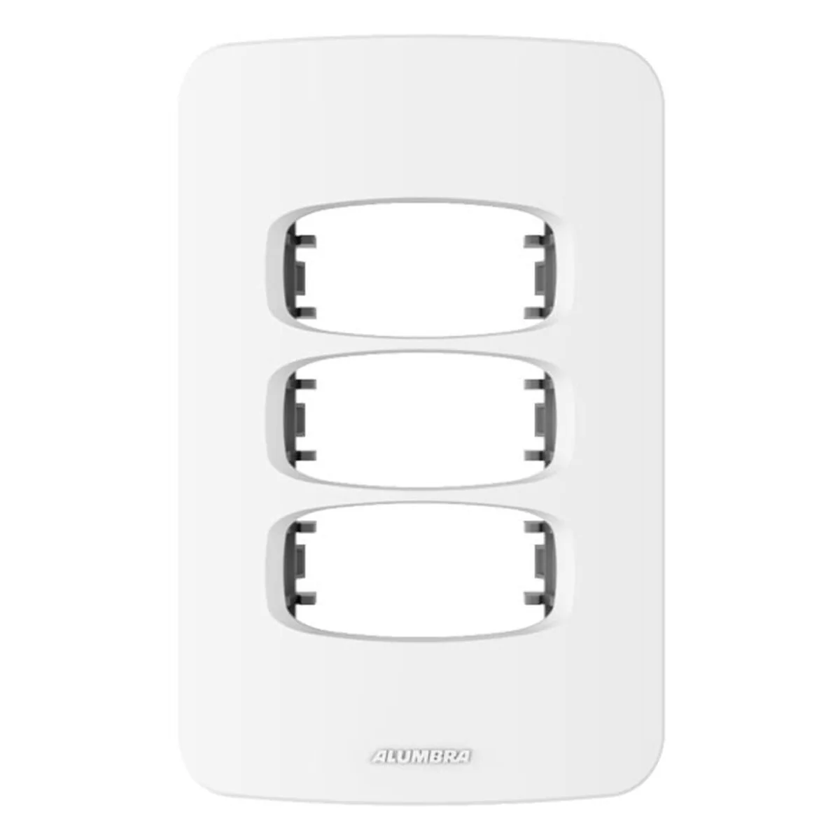 Placa 3 Postos 4x2 com Suporte Branca Gracia - imagem 1