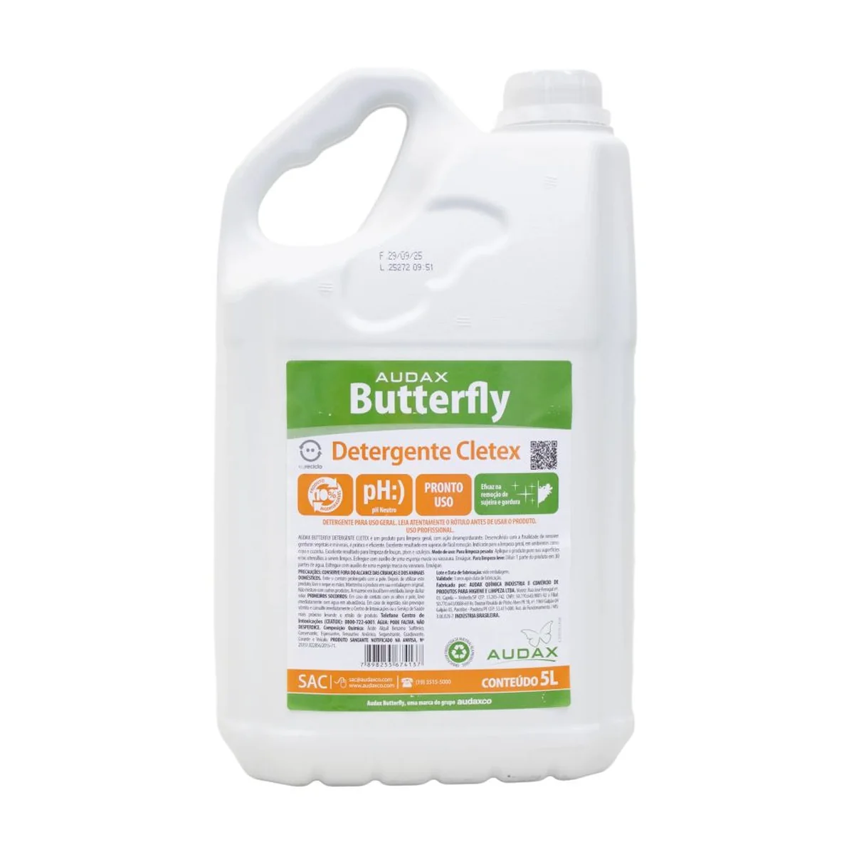 Detergente Butterfly Cletex 5L Audax - imagem 1