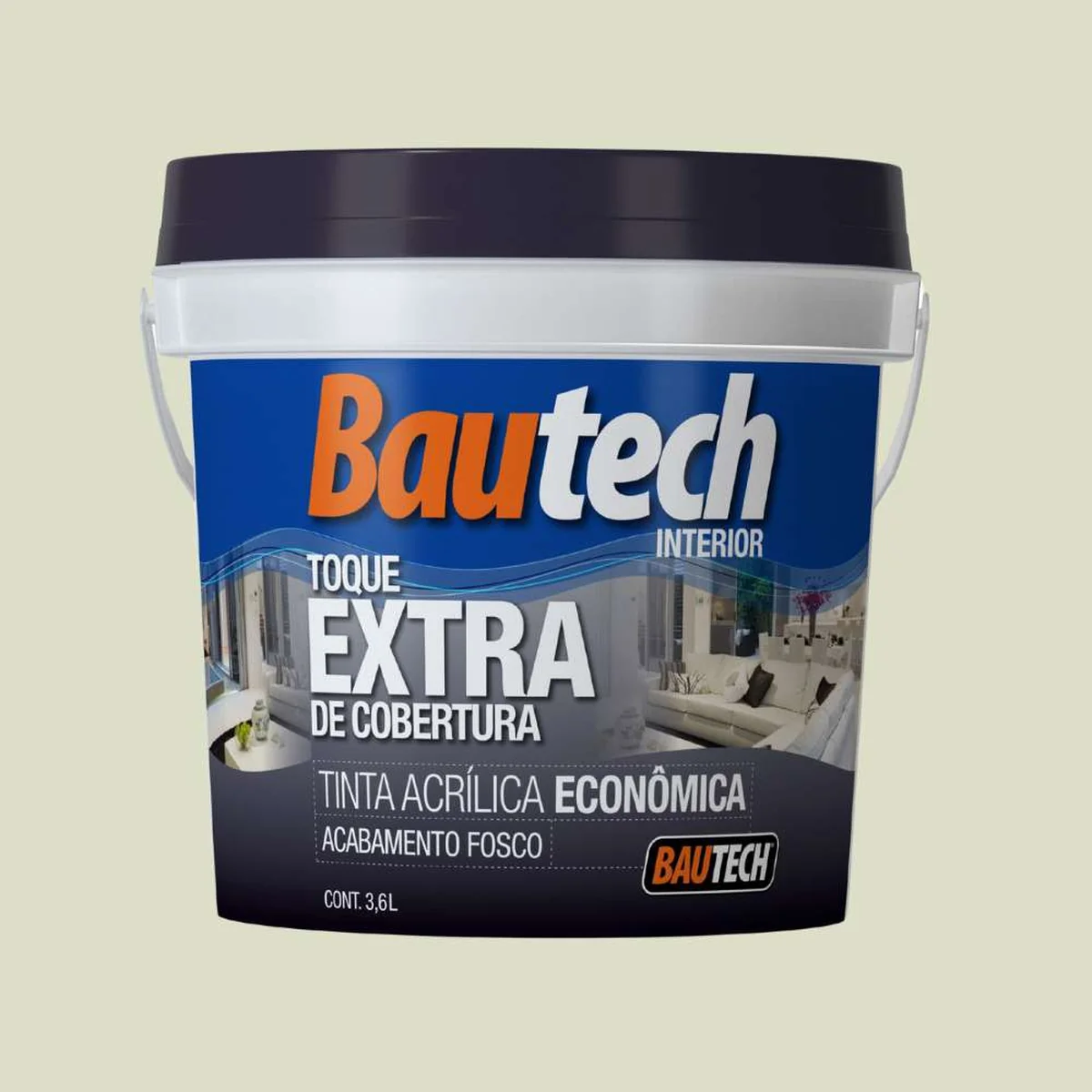 Tinta Econômica Acrílica Fosco Profissional 3,6L Bautech - imagem 1