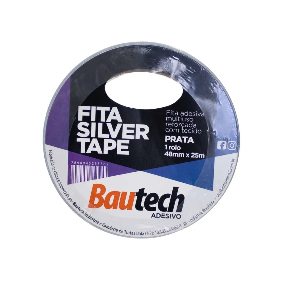 Fita Silver Tape 48mmx25m Prata Bautech - imagem 1