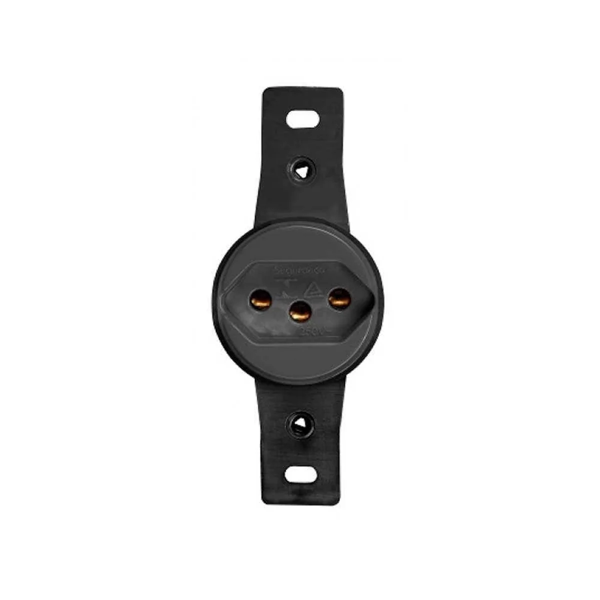 Tomada Embutir Haste 2P+T 10A Preto 9890.6 BLux - imagem 1