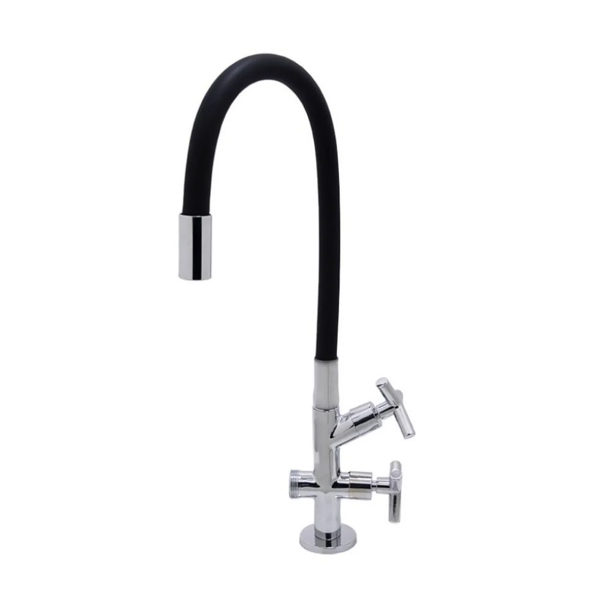 Torneira para Tanque/Jardim Mesa Longa Flexível C53 Preto - imagem 1