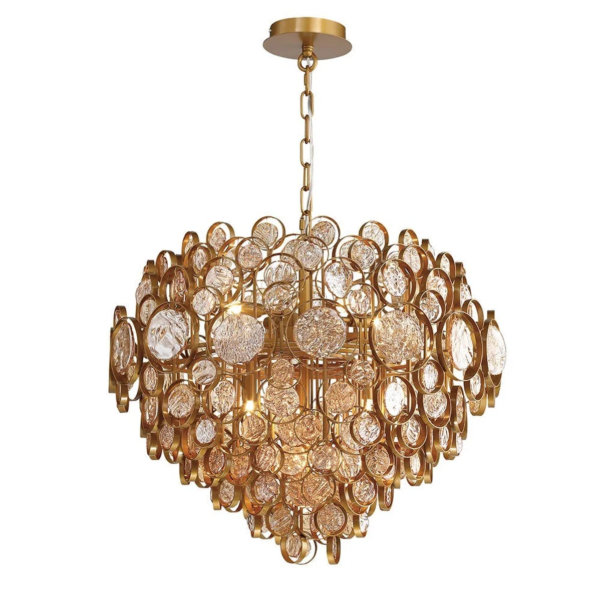 Pendente Miele Redondo Bronze Fosco Vidro Âmbar 8xG9 BVP009 Bonvenon - imagem 1