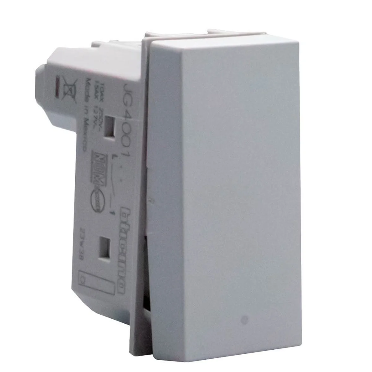 Módulo Interruptor Simples Cinza MatixGo 10A JG4001 Bticino - imagem 1