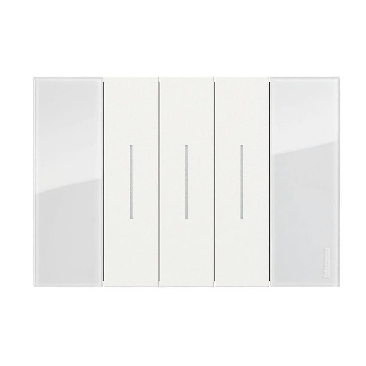 Placa 2x4" 3 Seções Ghiaccio Living Now KA4803DW Bticino - imagem 1