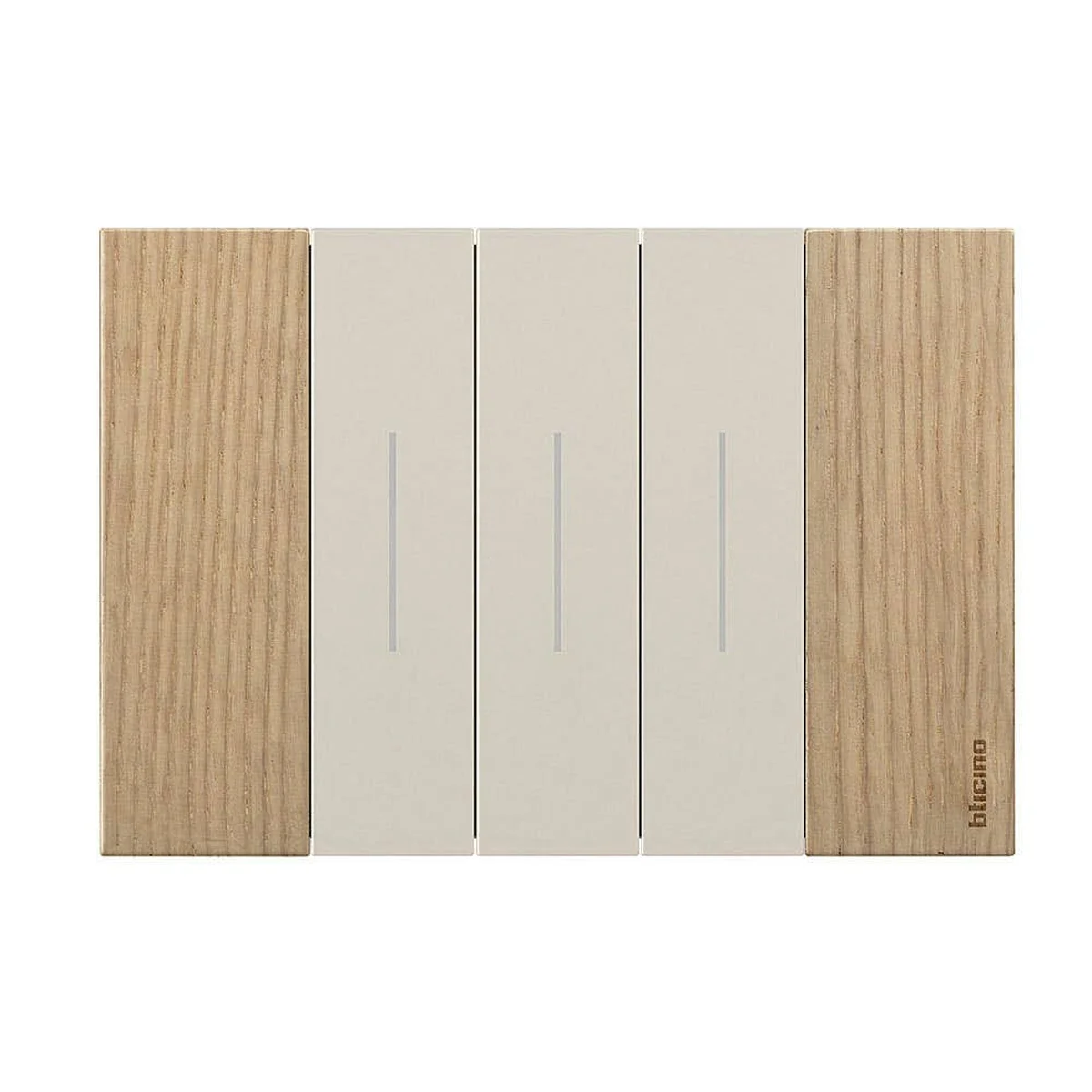 Placa 2x4" 3 Seções Rovere Living Now KA4803LM Bticino - imagem 1