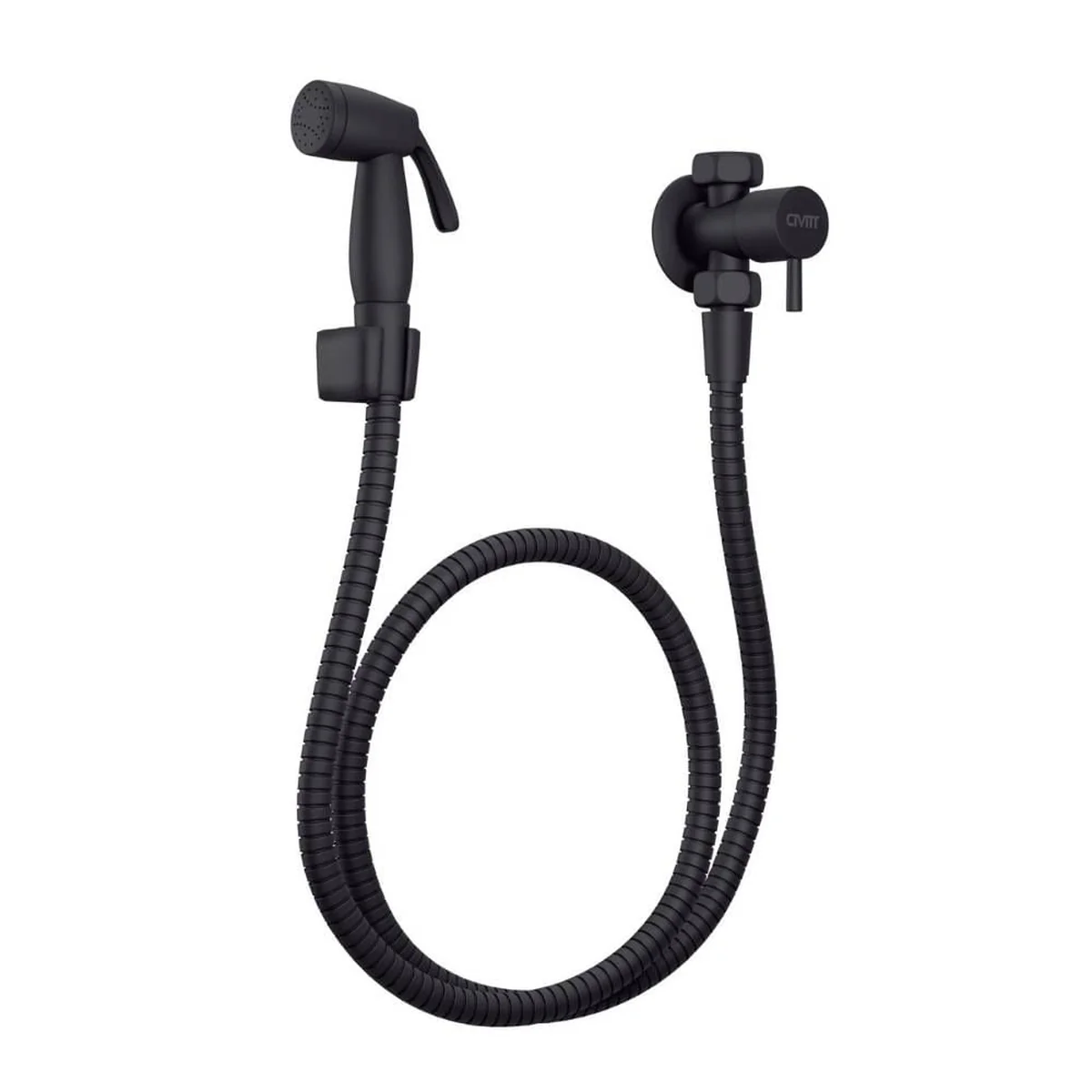 Ducha Higiênica Metálica Registro Preto Fosco 1/4V com Derivador - imagem 1