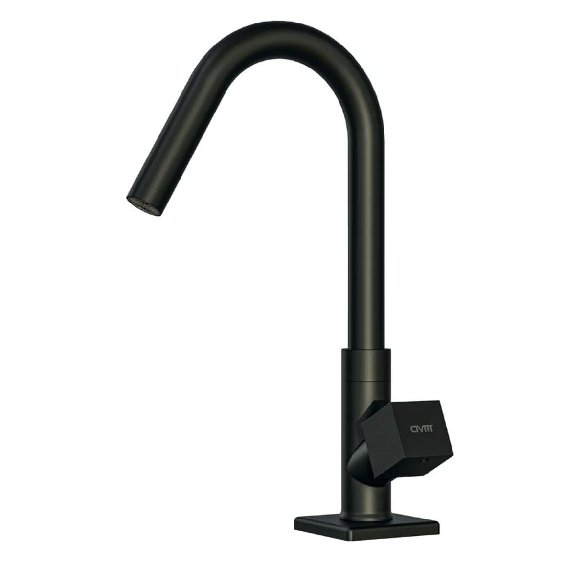 Torneira para Banheiro Mesa 1/4V Bica Alta Preto Fosco Quadratus - imagem 1