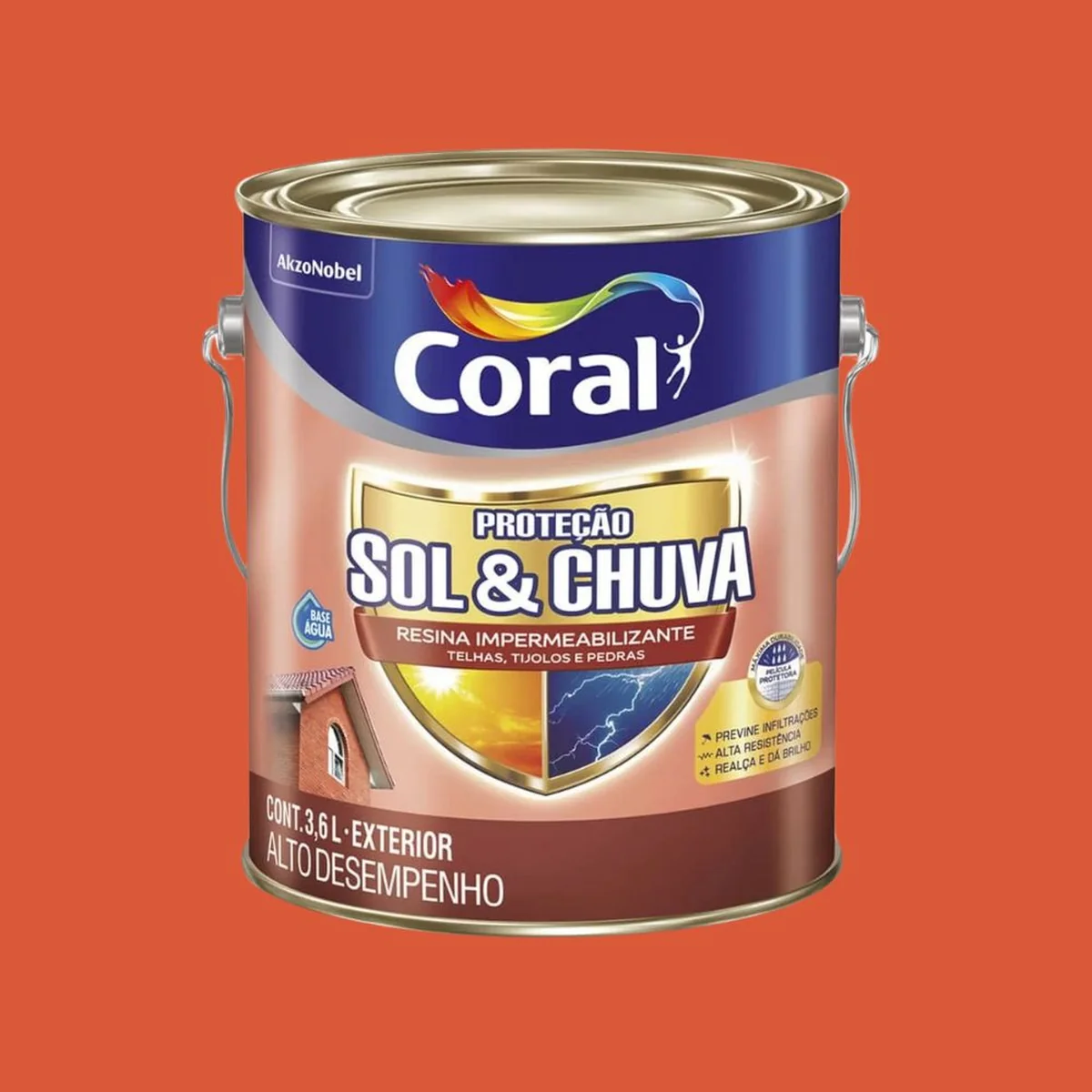 Resina Impermeabilizante Sol & Chuva 3,6L Coral - imagem 1