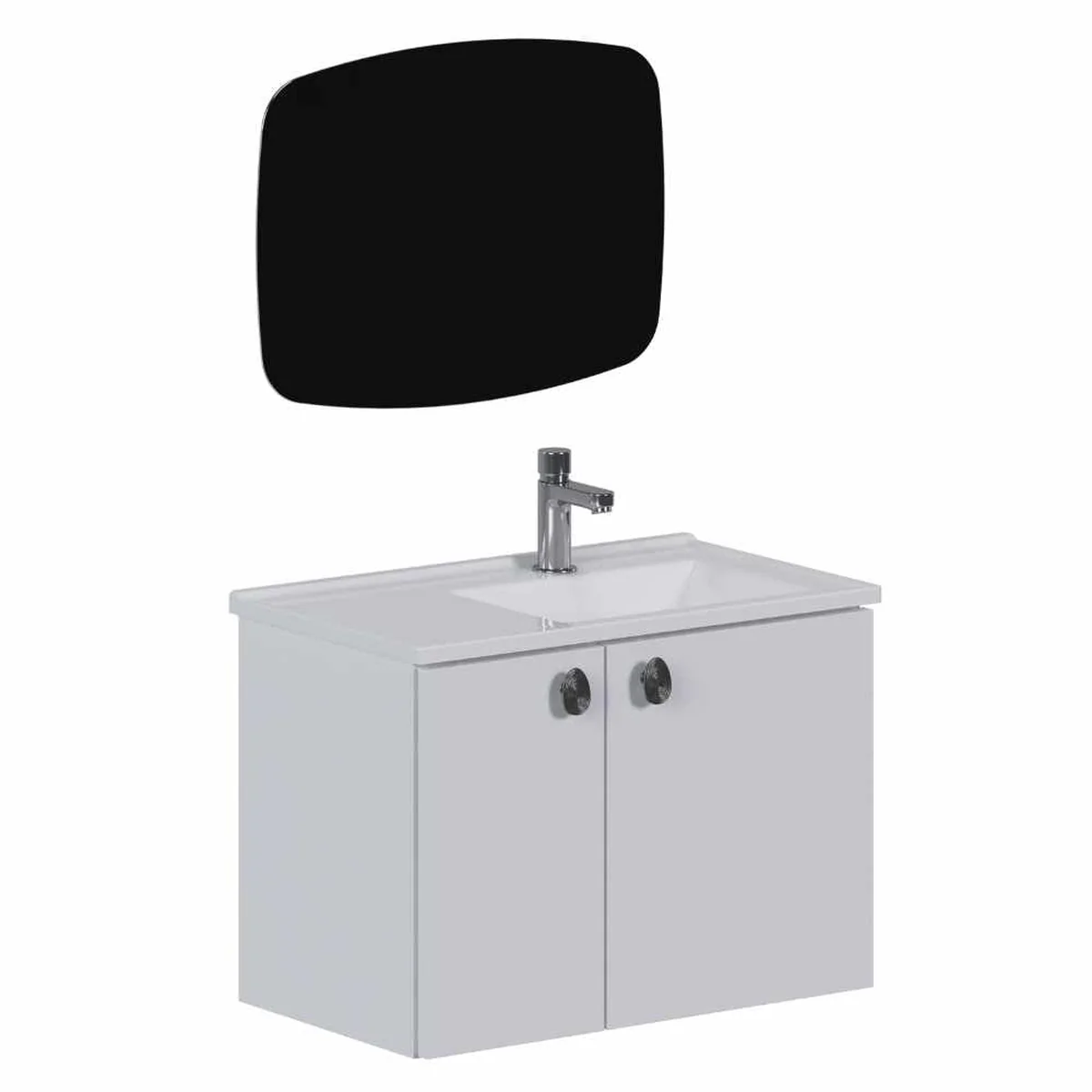 Kit Gabinete para Banheiro Aço 60cm com Cuba e Espelho Tarumã Cozimax - imagem 1