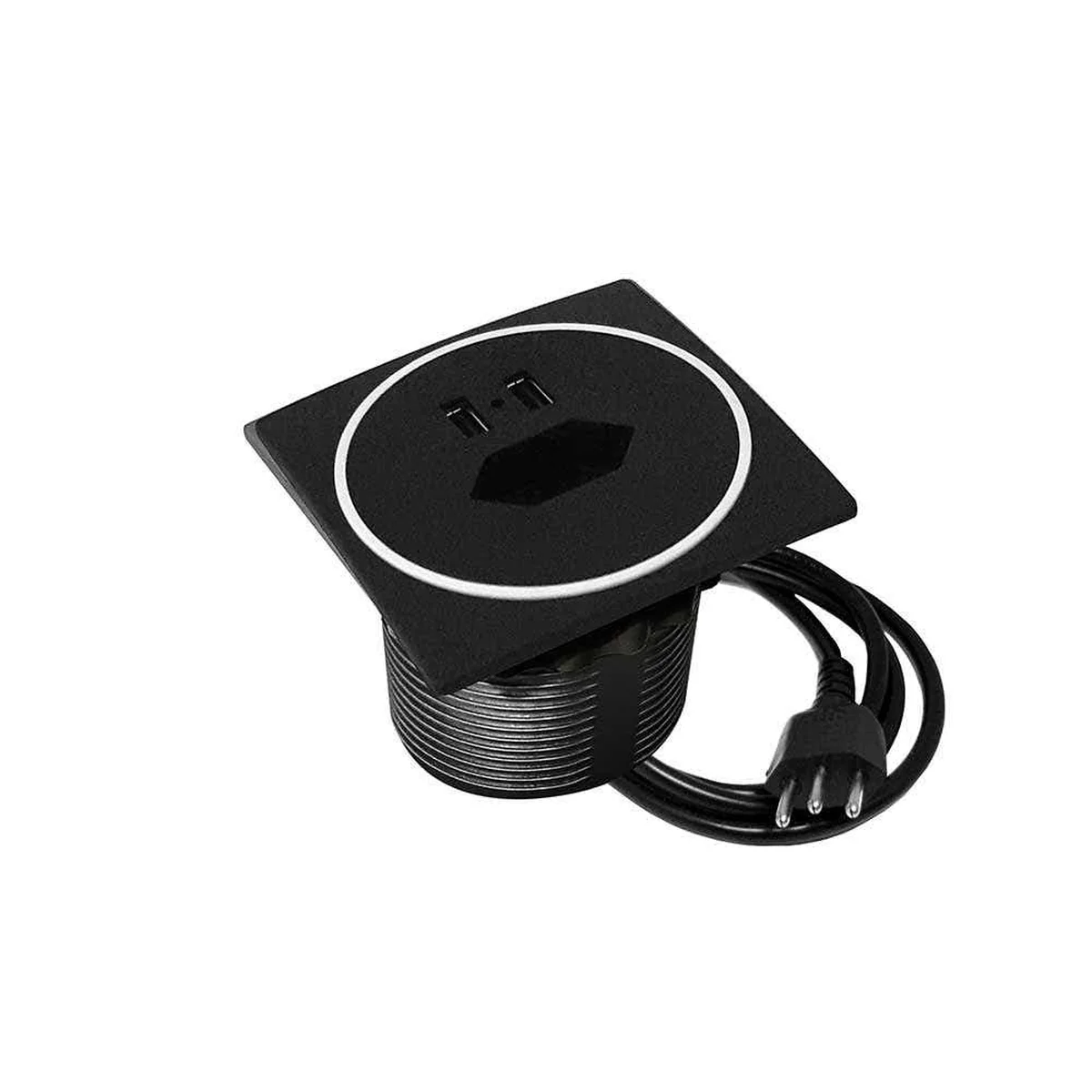 Emoji Embutir Com 1 Módulo Tomada 10A+2USB Com Anel Dutotec - imagem 1