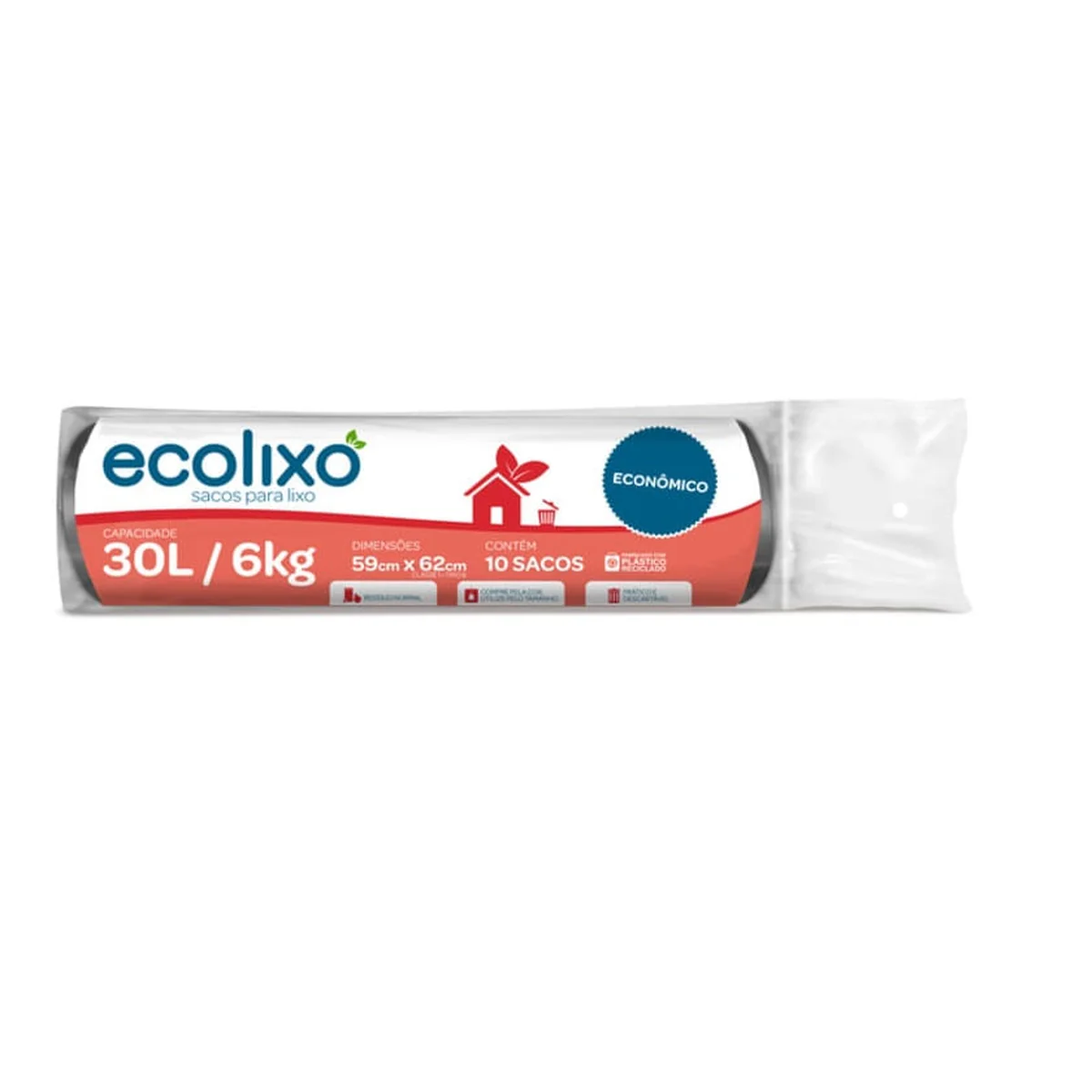 Saco de Lixo Preto 30L com 10 un Ecolixo - imagem 1