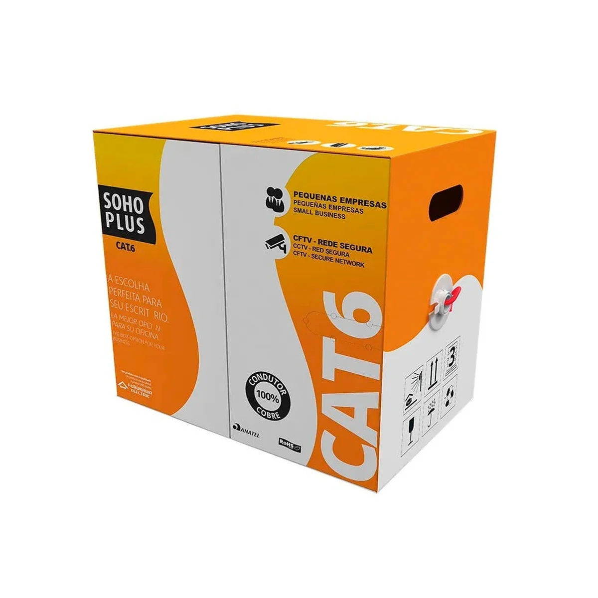 Cabo CAT6 UTP 4x24AWG Vermelho CMX SohoPlus Caixa 305m Furukawa - imagem 1