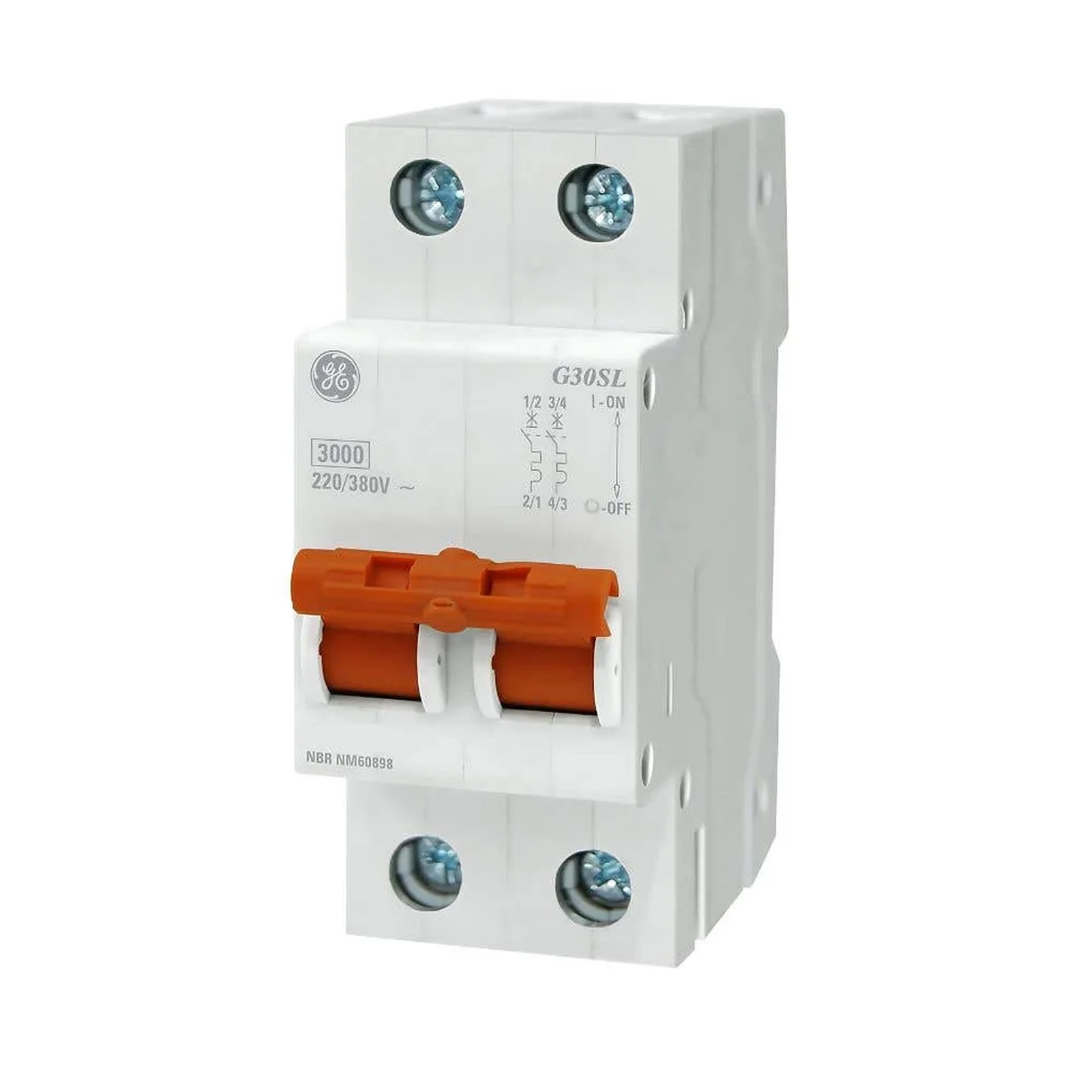 Disjuntor Bifásico 10A Curva C 3kA 220Vca G32SLC10 GE - imagem 1