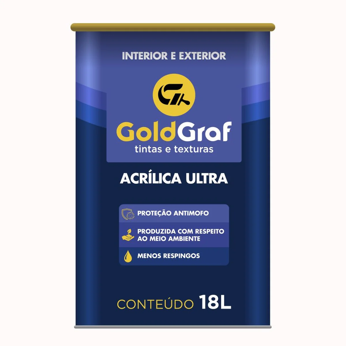 Tinta Standard Acrílica Fosco Branco 18L Goldgraf - imagem 1