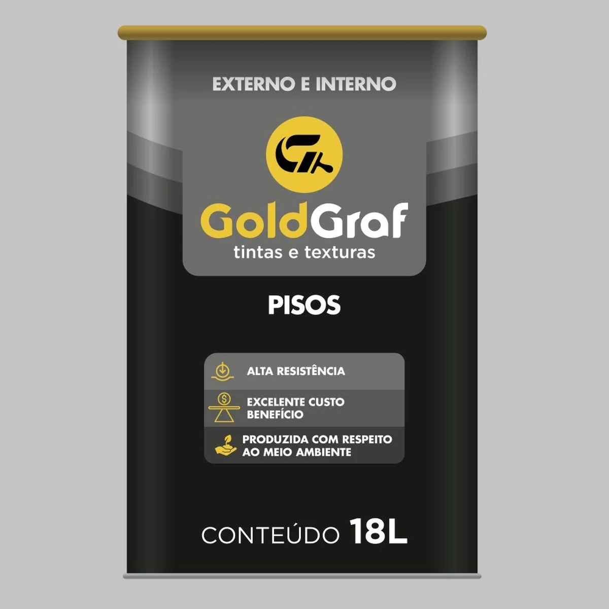 Tinta Premium Acrílica Fosco Piso 18L Goldgraf - imagem 1