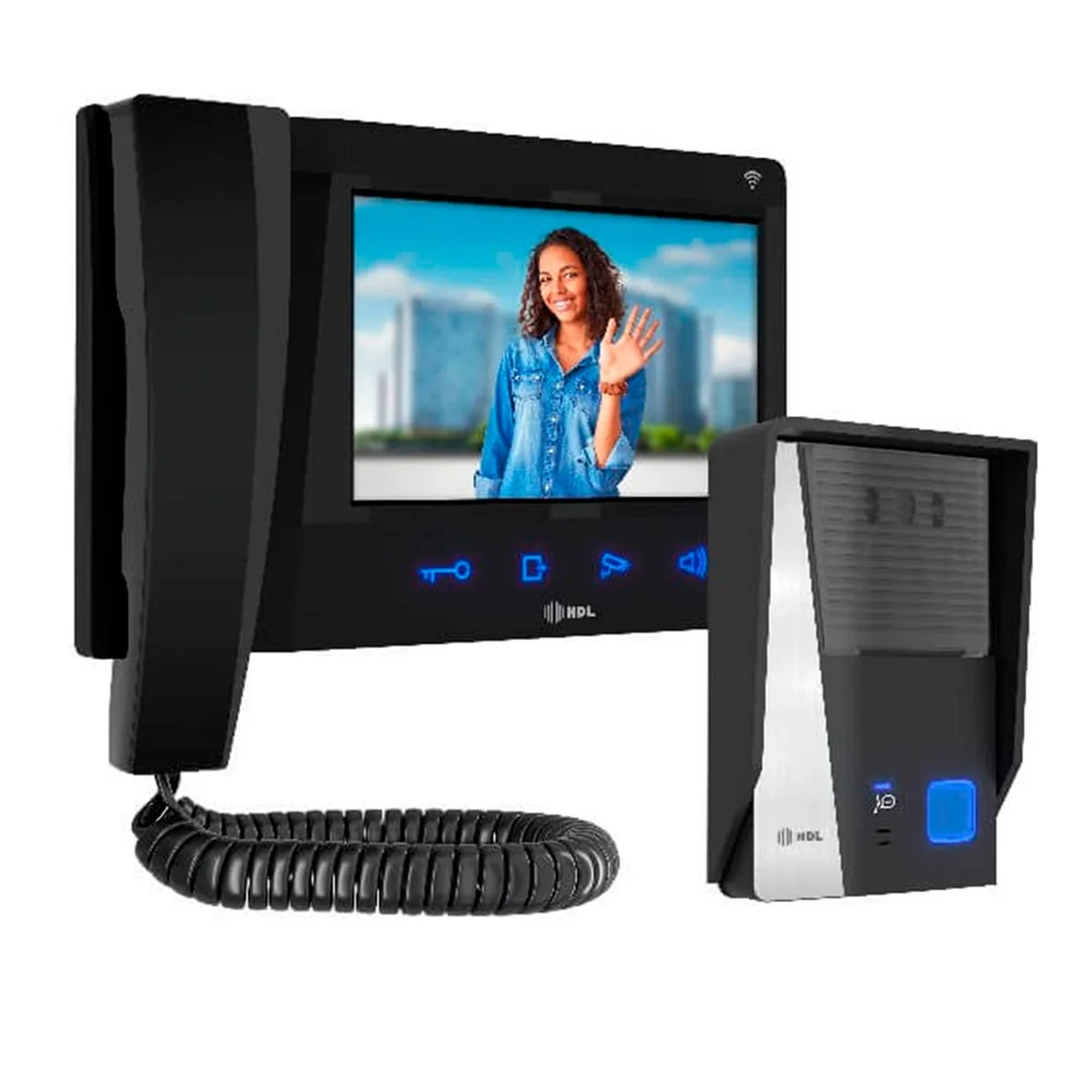 Kit Porteiro Vídeo Connect Wi-Fi 7" Preto 900211004 HDL - imagem 1