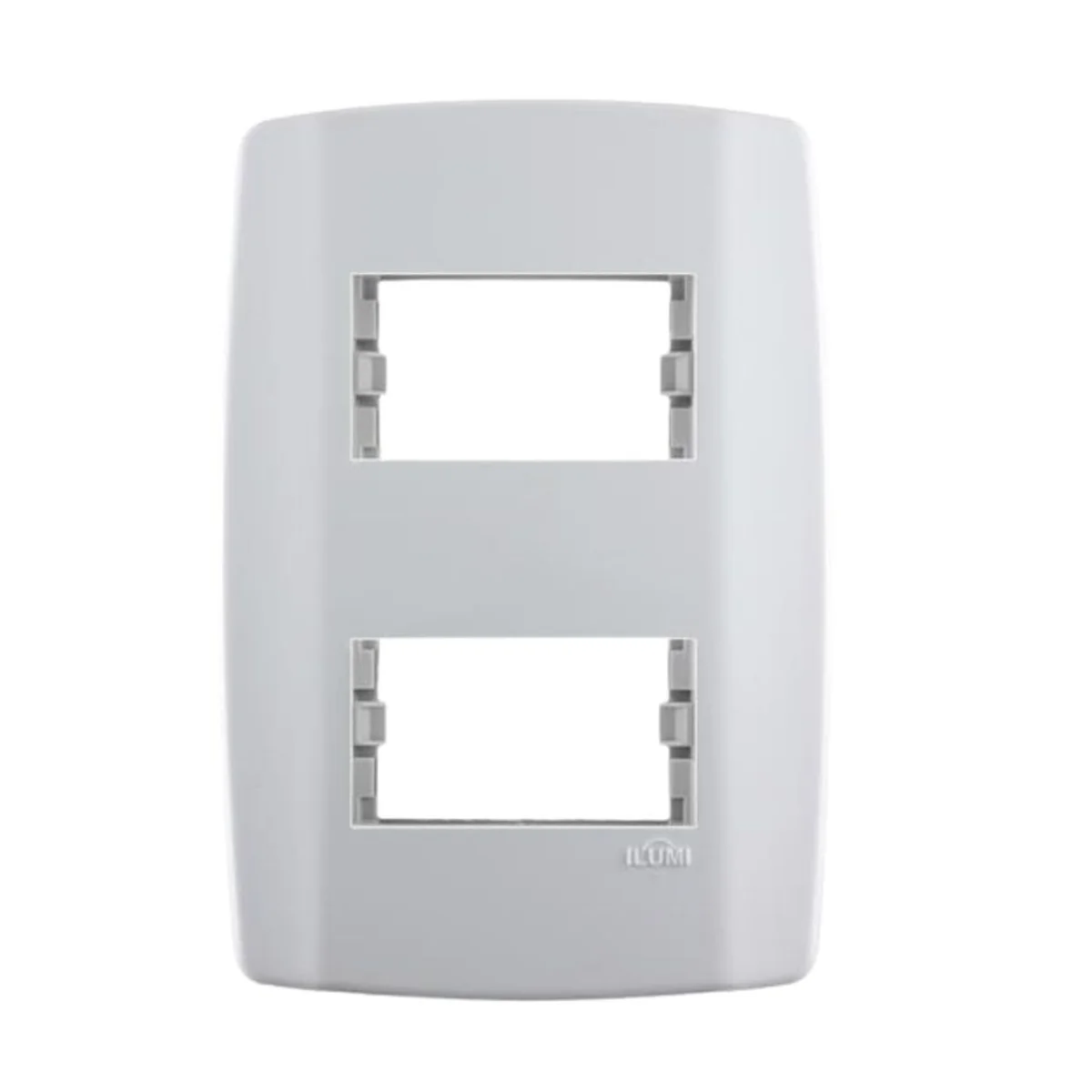 Placa 2 Postos Separados 4x2 com Suporte Branca Slim - imagem 1