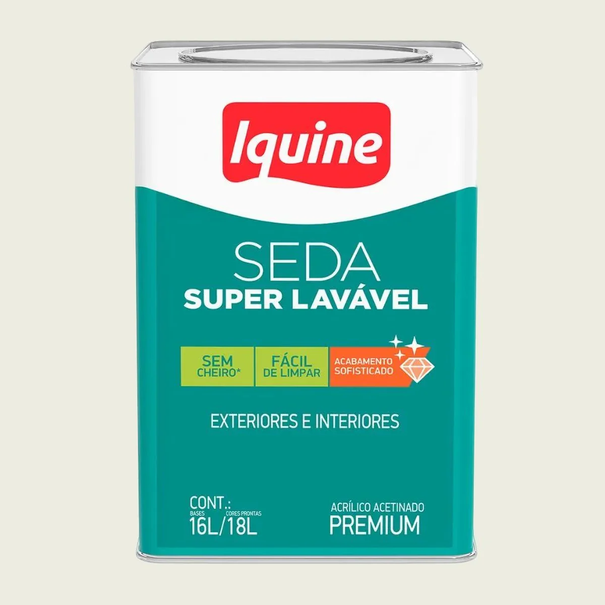 Tinta Premium Acrílica Acetinado Seda Branco Gelo 18L Iquine - imagem 1