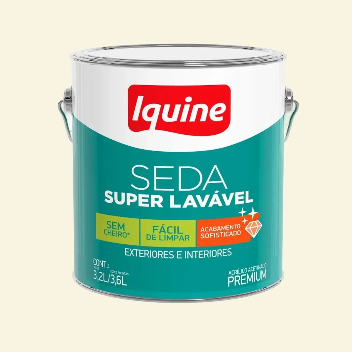 Tinta Premium Acrílica Acetinado Seda 3,6L Iquine - imagem 1