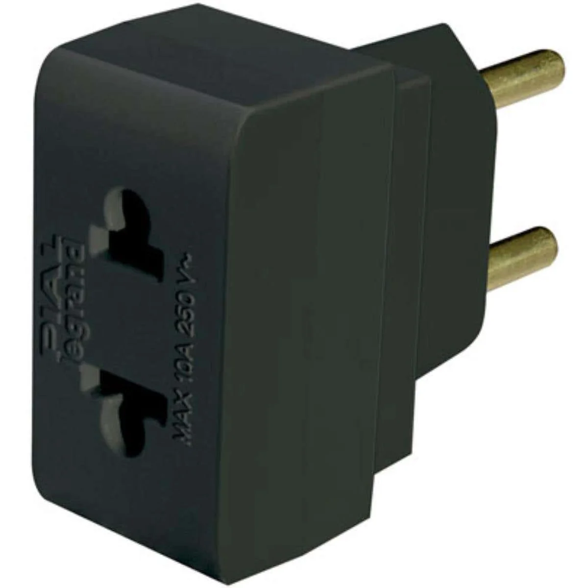 Plug Adaptador 2 Pinos 10A Preto Antigo 690664 Legrand - imagem 1