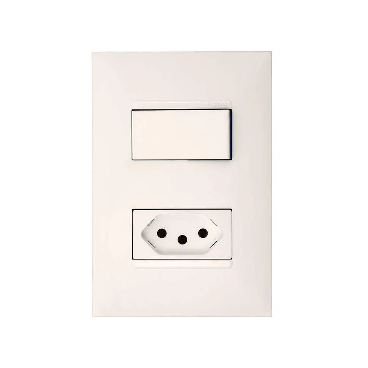 Conjunto Interruptor Simples+Tomada 2P+T 20A Pialplus+ 615073BC Legrand - imagem 1