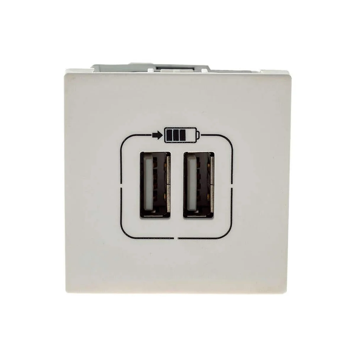 Módulo Tomada Dupla USB Carga 2.4A Branco Pialplus+ 615089BC Legrand - imagem 1