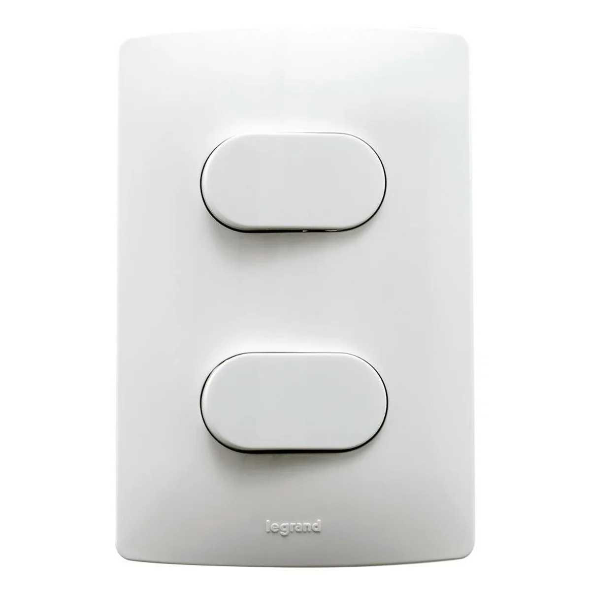Conjunto Interruptor Duplo Simples Branco Viva PVC2120BC Legrand - imagem 1