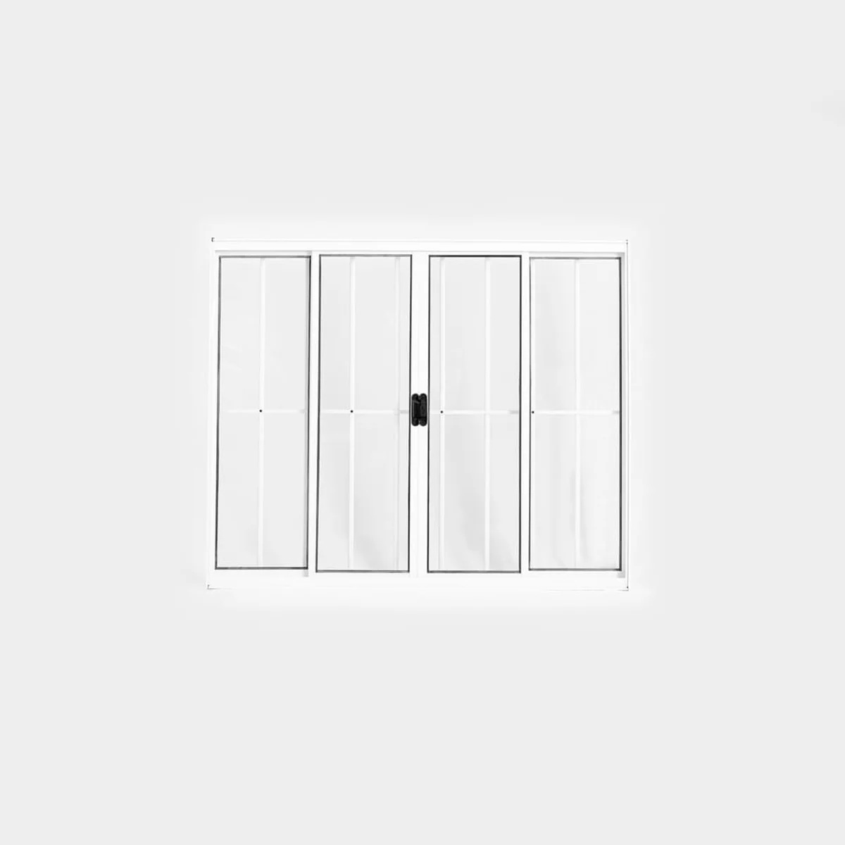 Janela de Correr 4 Folhas com Grade Alumínio Branco Lux - imagem 1