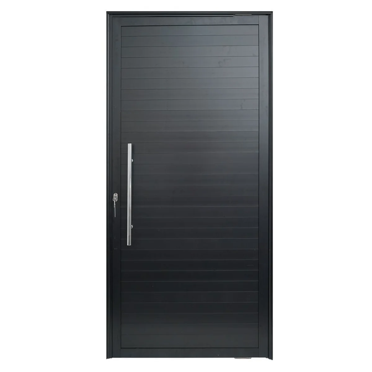 Porta Lambril Alumínio Preto com Puxador 210x120cm Lux - imagem 1