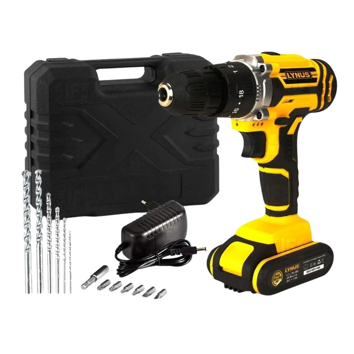 Furadeira Parafusadeira 3/8" 20V 1 Bateria PFL 20CI Lynus - imagem 1