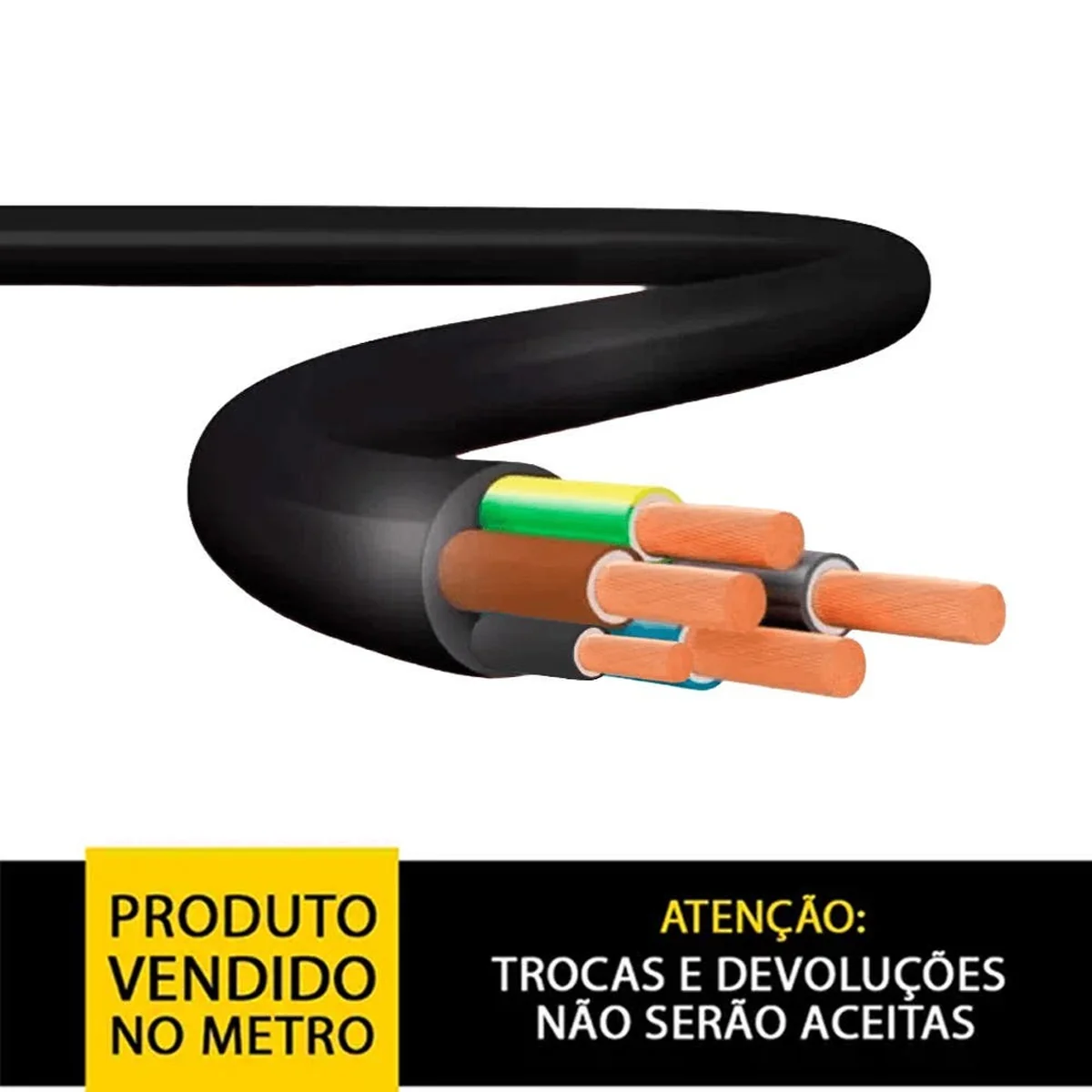 Cabo 1kV 5x2,5mm² HEPR 90° Classe 4 Flexível (Vendido no metro) - imagem 1