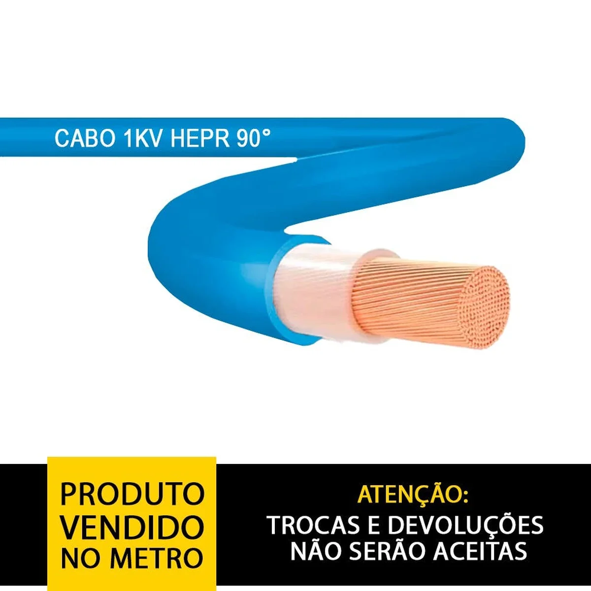 Cabo 1kV 95mm² HEPR 90° Classe 5 Flexível Azul (Vendido no metro) - imagem 1