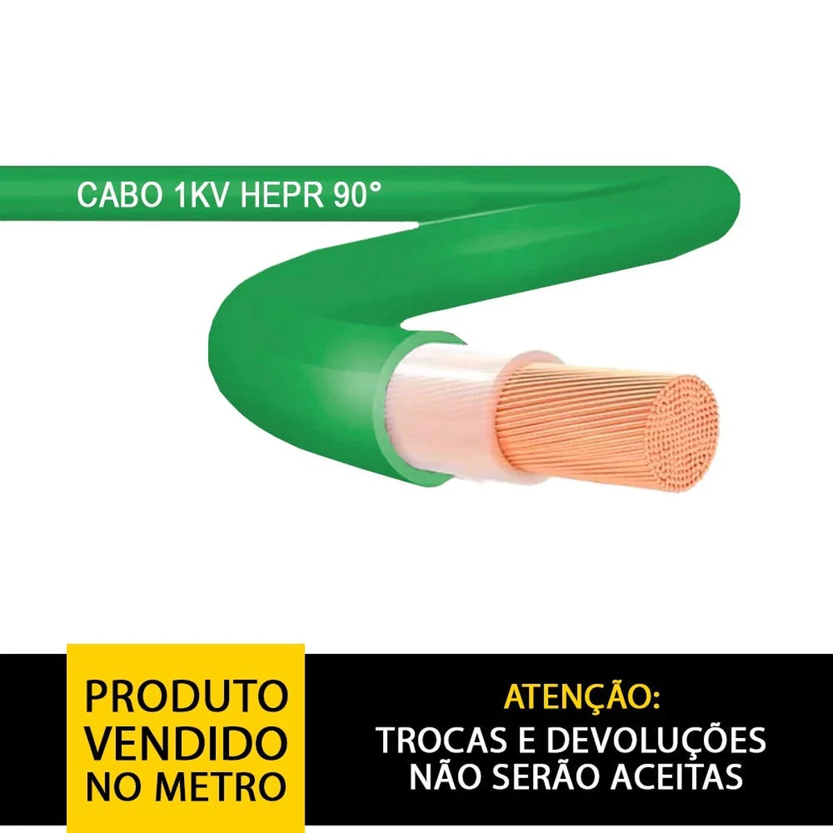 Cabo 1kV 95mm² HEPR 90° Classe 5 Flexível Verde (Vendido no metro) - imagem 1