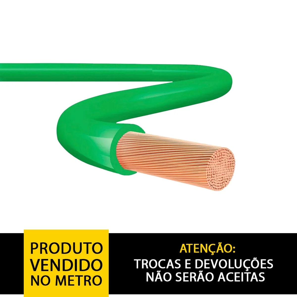 Cabo Flexível 25mm² Verde 750V Classe 5 (Vendido no metro) - imagem 1