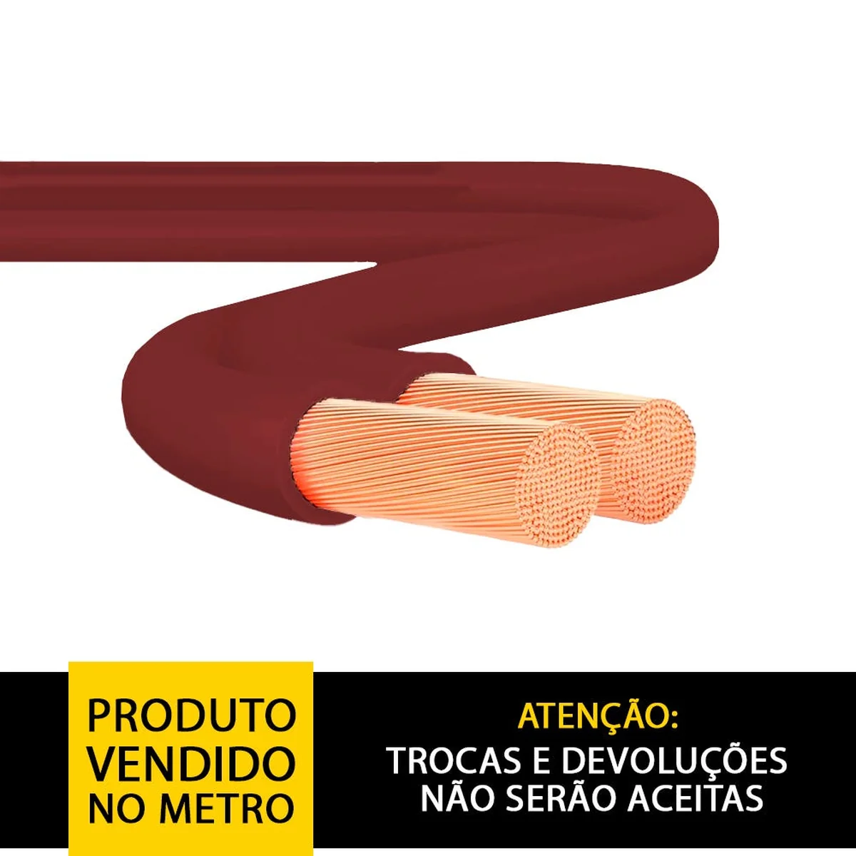 Cordão Paralelo 300V 2x1,50mm² Marrom (Vendido no metro) - imagem 1