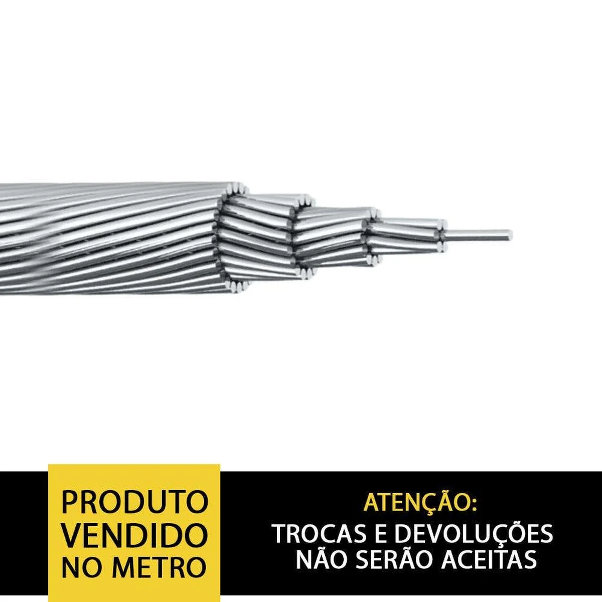 Cabo Alumínio Nu Com Alma Linnet 336MCM CAA/ACSR 1,45 Metros Por Quilo - imagem 1