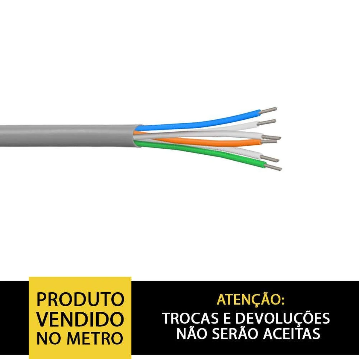 Cabo Telefônico CCI 3 Pares 0,50mm² Cinza Megatron - imagem 1