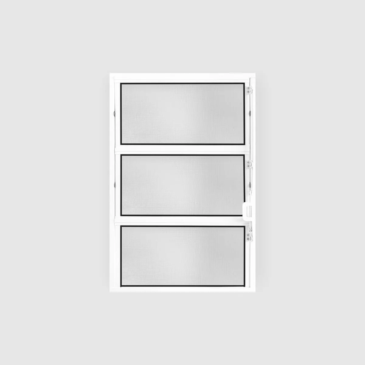 Janela Basculante 3 Folhas Vidro Boreal Alumínio Branco Metalflex - imagem 1