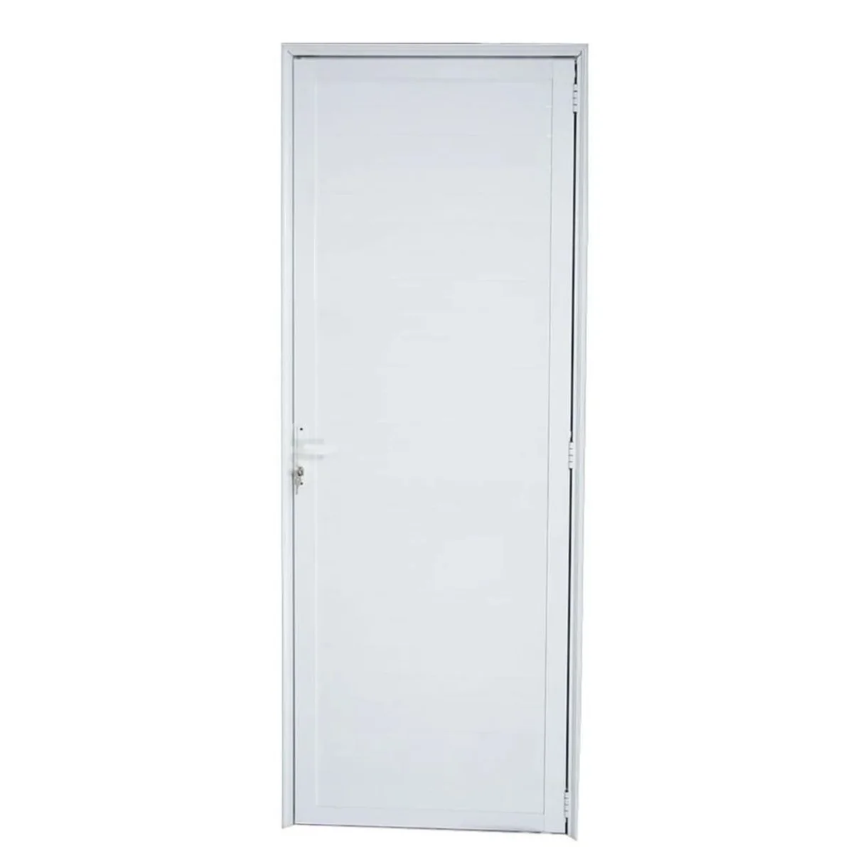 Porta Lambril Alumínio Branco com Fechadura 210x80cm Metalflex - imagem 1