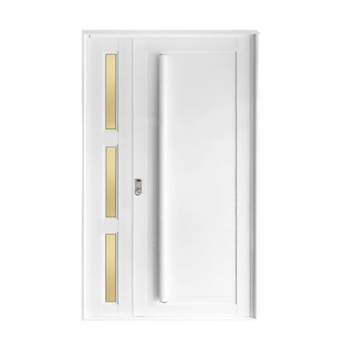 Porta Lambril Branco Vidro Reflex Fech. Eletrônica 210x121cm Metalflex - imagem 1