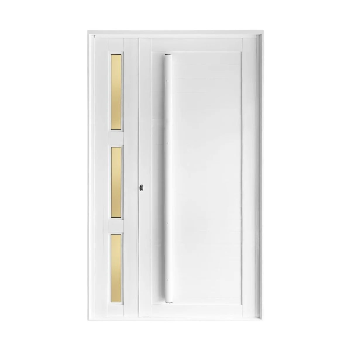 Porta Lambril Alumínio Branco com Vidro Reflex 210x121cm Metalflex - imagem 1