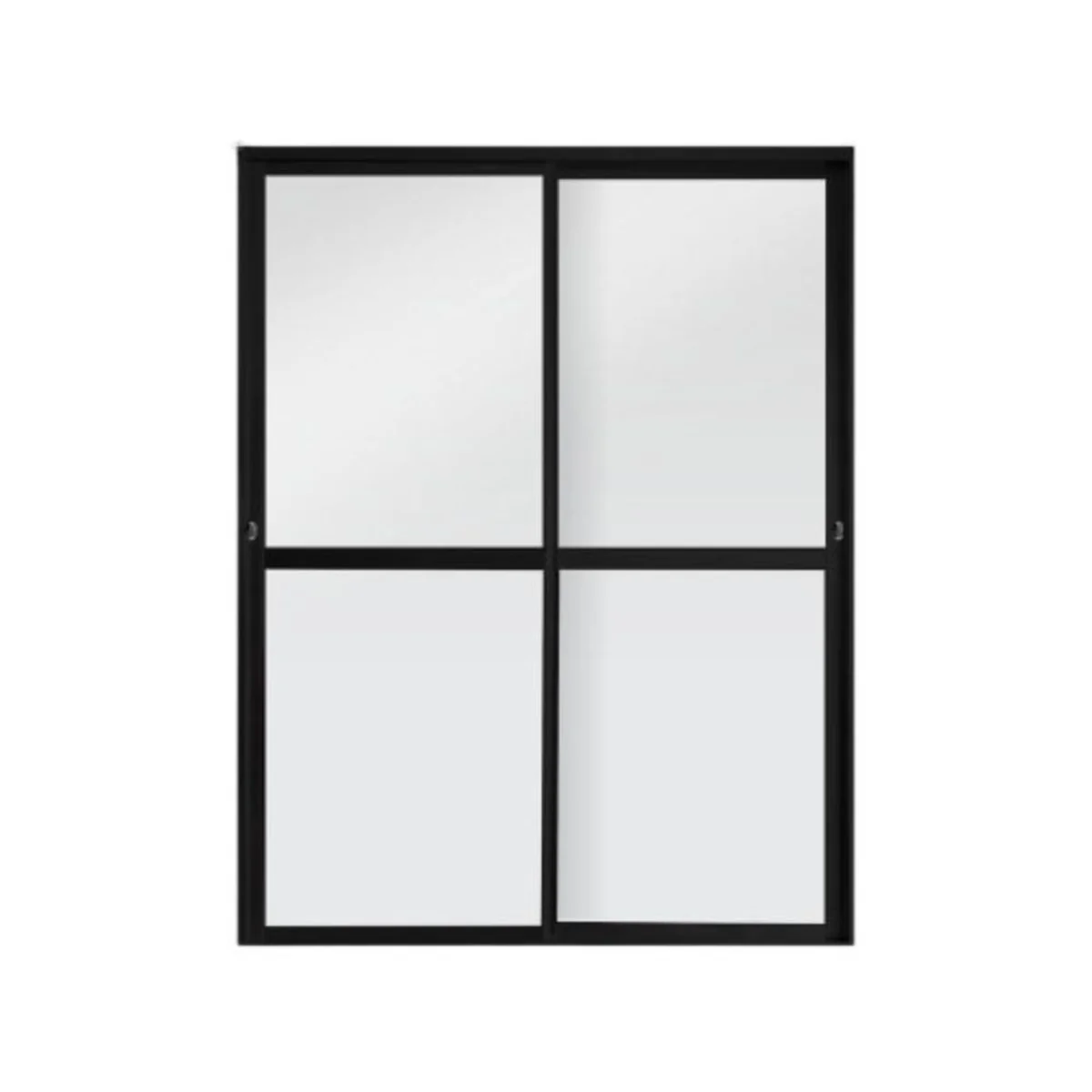 Porta de Correr 2 Folhas Vidro Liso Preto 210x160cm - imagem 1