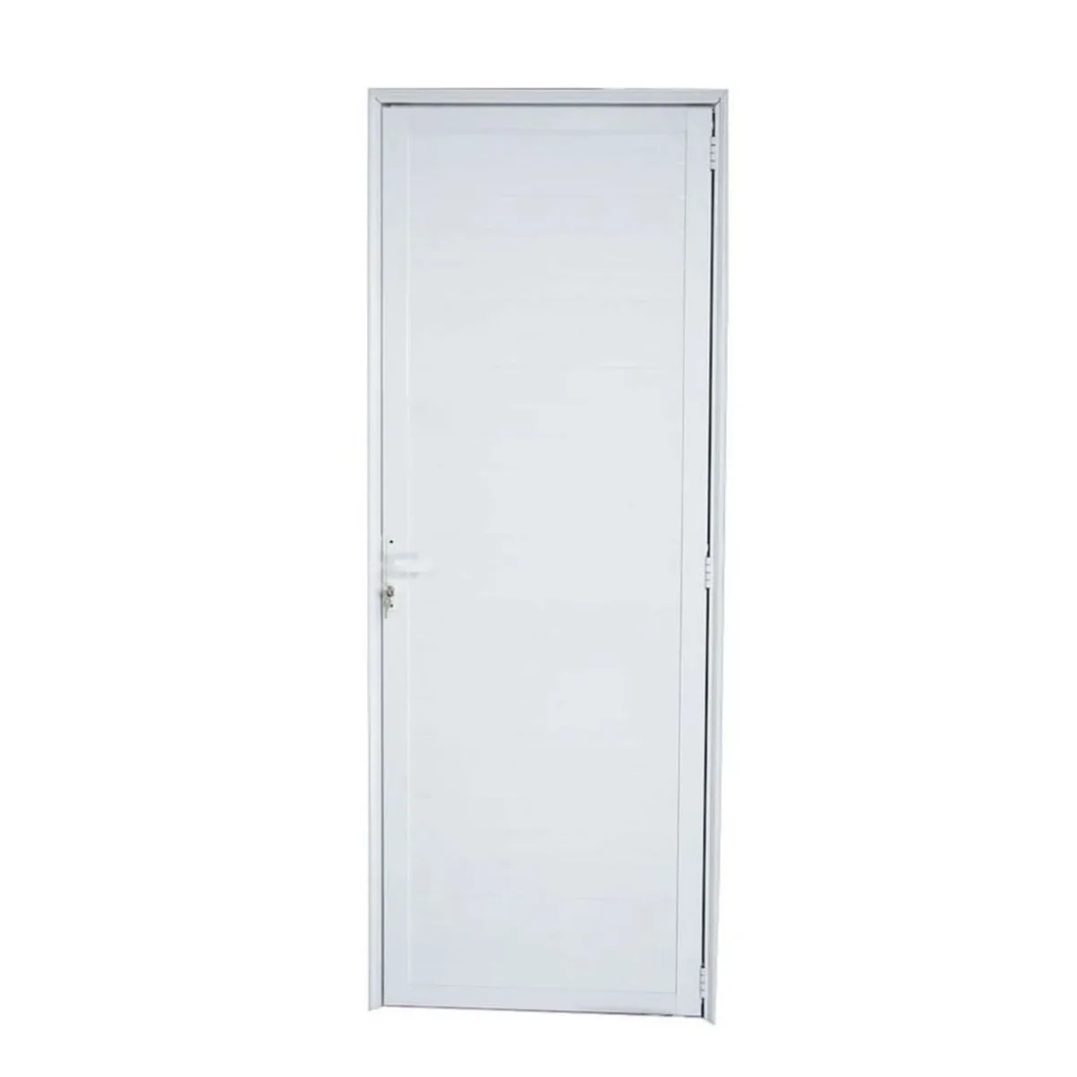 Porta Lambril Alumínio Branco com Fechadura 210x100cm Metalflex - imagem 1